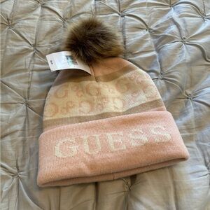 Guess Logo Beanie, pink